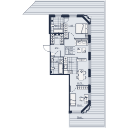 Двухкомнатная квартира 74.91 м²